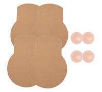 Wieysdoo Breast Lift Tape for Women - Invisible Adhesive Support for Large Bust, Includes 2 Silicone Nipple Covers | Secure Backless Bra Alternative | 2 Pairs Beige