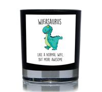 Wifasaurus, Like A Normal Wife But More Awesome, Dinosaur Funny 20cl Candle 60 SECOND MAKEOVER Black One Size
