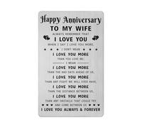 Wife Anniversary Card Gifts - When I Say I Love You More - Wife Romantic Anniversary Wallet Card Gifts for Women Her