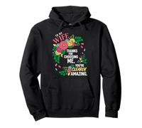 Wife Appreciation Floral Love Marriage Thanks anniversary Pullover Hoodie