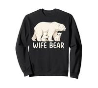 Wife Bear With Two Cubs Polar Bear Family Sweatshirt