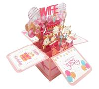 Wife Birthday Card from Husband, 3D Pop Up with Envelope