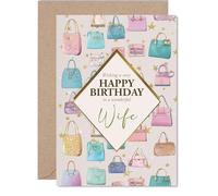 Wife Birthday Card, Luxury Handbags