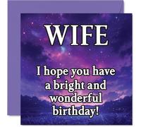Wife Birthday Card, Magical Night Sky
