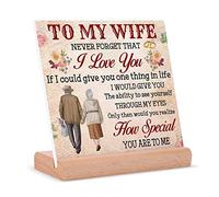 Wife Birthday Card, Unique Card With Wooden Base, Mothers Day Birthday Anniversary Cards for Wife