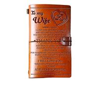 Wife Birthday Gifts from Husband, GIFTRRY To My Wife Leather Journal, 140 Page Wife Refillable Writing Journal, Anniversary Wedding Christmas Gifts for Wife from Husband Romantic
