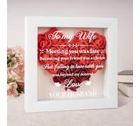 Wife Birthday Gifts from Husband, Wedding Anniversary Roses Gifts for Wife, Newlywed Presents for Wife Christmas New Years Valentine's Day, Eternal Flower Roses 7.2*7.2*1.3 Inches
