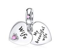 Wife Charms for Pandora Charm Wife Sterling Silver Heart Charm Forever and Always