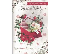 Wife Christmas Card, Traditional Xmas Tree Design, 23 x 15 cm