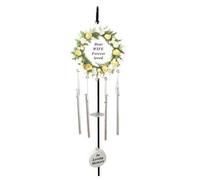 Wife Cream Rose Memorial Wind Chime Hanging Crook Tribute Plaque Graveside Ornament