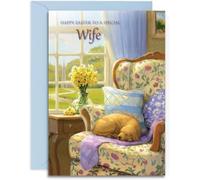Wife Easter Card - Time for a Nap - A5 Size with Envelope