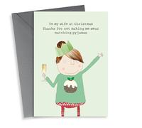 Wife - Funny - Prosecco - Non Matching Pyjamas - Pyjamas - Thanks For Not Making Me Wear Matching Pyjamas - Christmas Card