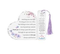 Wife Gifts for My Woman Acrylic Plaque Bookmark 2PC Set Birthday Gifts for Wife Personalised Heart Keepsake Bookmarker Valentine's Day Christmas Gifts for Her from Husband Meeting You was Fate