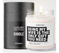 Wife Gifts - Luxury Soy Wax Candle - Vanilla, Jasmine, Sugared Almond - Makester