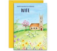 Wife Happy Easter Card - A5 Size with Envelope