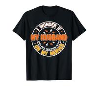 Wife Humor Quote I Wonder If My Husband On My Nerves Retro T-Shirt