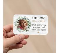 Wife Memorial Gift - Personalised Memorial Wallet Card with Photo Name & Dates - In Loving Memory Remembrance Keepsake - Sympathy Bereavement for Loss of a Wife