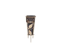 Wife - Memorial Metal Grave Vase With Gold Leaf - Black