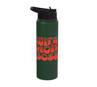 Wife Mom Boss - Cute Mother's Day Present - Moms the Boss Stainless Steel Insulated Water Bottle