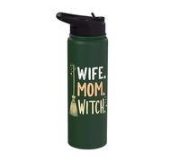 Wife. Mom. Witch. Spooky Halloween Magic Stainless Steel Insulated Water Bottle
