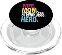 Wife Mother Stewardess Heroine Stewardess Flying Flight Cont PopSockets PopGrip for MagSafe