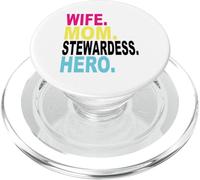 Wife Mother Stewardess Heroine Stewardess Flying Flight PopSockets PopGrip for MagSafe