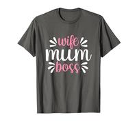 Wife Mum Boss - Cute Mother's Day Present - Mums The Boss T-Shirt, Men, Asphalt Grey, X-Large