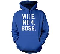 Wife Mum Boss Unisex Hoodie - Blue Medium