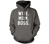 Wife Mum Boss Unisex Hoodie - Grey Medium