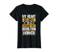 Wife - My Heart Belongs to A Smokin' Hot Demolition Worker T-Shirt