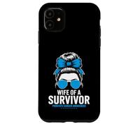 Wife of a Survivor Prostate Cancer Awareness Messy Bun Case for iPhone 11