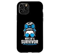 Wife of a Survivor Prostate Cancer Awareness Messy Bun Case for iPhone 11 Pro
