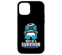 Wife of a Survivor Prostate Cancer Awareness Messy Bun Case for iPhone 12/12 Pro