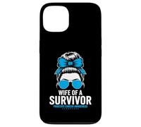 Wife of a Survivor Prostate Cancer Awareness Messy Bun Case for iPhone 13
