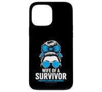 Wife of a Survivor Prostate Cancer Awareness Messy Bun Case for iPhone 13 Pro Max