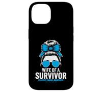 Wife of a Survivor Prostate Cancer Awareness Messy Bun Case for iPhone 14