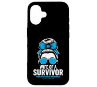 Wife of a Survivor Prostate Cancer Awareness Messy Bun Case for iPhone 16