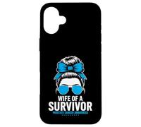 Wife of a Survivor Prostate Cancer Awareness Messy Bun Case for iPhone 16 Plus