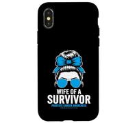 Wife of a Survivor Prostate Cancer Awareness Messy Bun Case for iPhone X/XS