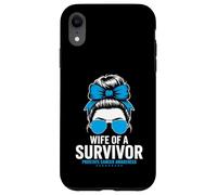 Wife of a Survivor Prostate Cancer Awareness Messy Bun Case for iPhone XR