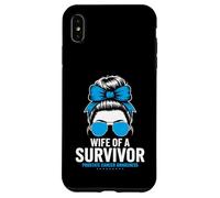 Wife of a Survivor Prostate Cancer Awareness Messy Bun Case for iPhone XS Max
