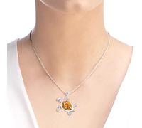 Wife On Her Birthday Oil Small Turtle Eupan Turtle Pendant Temperament Ms Australia'S Birth Stone Jewelry Is Suitable For Any Costume B Necklace (C, One Size)