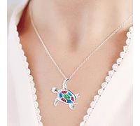 Wife On Her Birthday Oil Small Turtle Eupan Turtle Pendant Temperament Ms Australia'S Birth Stone Jewelry Is Suitable For Any Costume B Necklace (E, One Size)