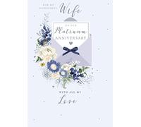 Wife On Our Platinum 70th Flowers Happy Anniversary Card Lovely Verse