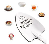 Wife Valentine's Day Gifts from Husband Engraved Ice Cream Shovel Spoon for Couples Anniversary Birthday Gift for Her Wifey Dessert Cake Spade Spoon for Women