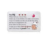 Wife Wallet Insert Card Birthday Greeting Cards Cute Wedding Anniversary Love Gift Romantic Pocket Card Valentines Day Cute Present Christmas Soulmate Retirement Personalized I Love You Keepsakes