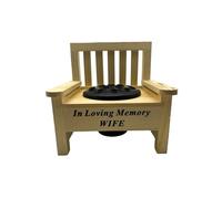 Wife Wooden Memorial Bench with Flower Insert Pot Graveside Crematorium Plaque Garden