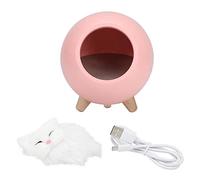 Wifehelper Cute Cat Night Light Bedroom Light USB Charging Sleeping Night Light Little Pet House LED Night Lamp for Christmas Birthday for Kids (Pink)