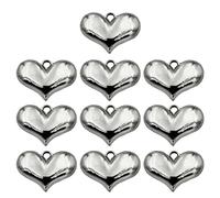 Wiffe 10 / 20Piece Necklace Bead for Big Heart Pendant Women Jewelry Making Heart Charm with Hole Keychains Earring Charm for Jewelry Making
