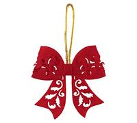 Wiffe 10 Pieces Bowknot Christmas Tree Decorations with Rope
